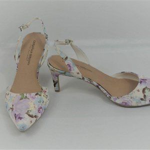Christian Siriano Floral Sling Back Heels Size 9